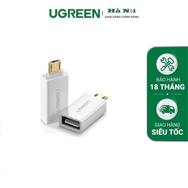 ugreen 30529 đầu chuyển đổi Micro USB sang USB 2.0 UGREEN Micro USB (Trắng)