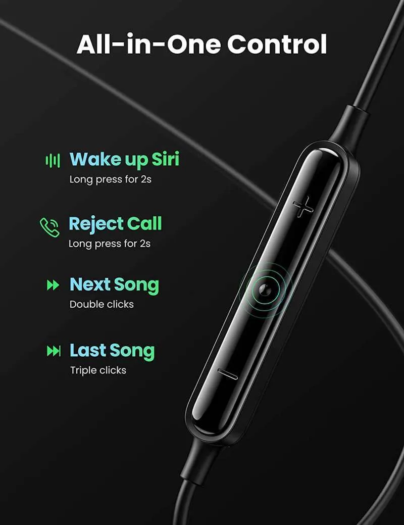 Ugreen 30638 Type-C Màu Đen Tai nghe nhét trong có dây , có micrô và điều khiển âm lượng cổng Type-C