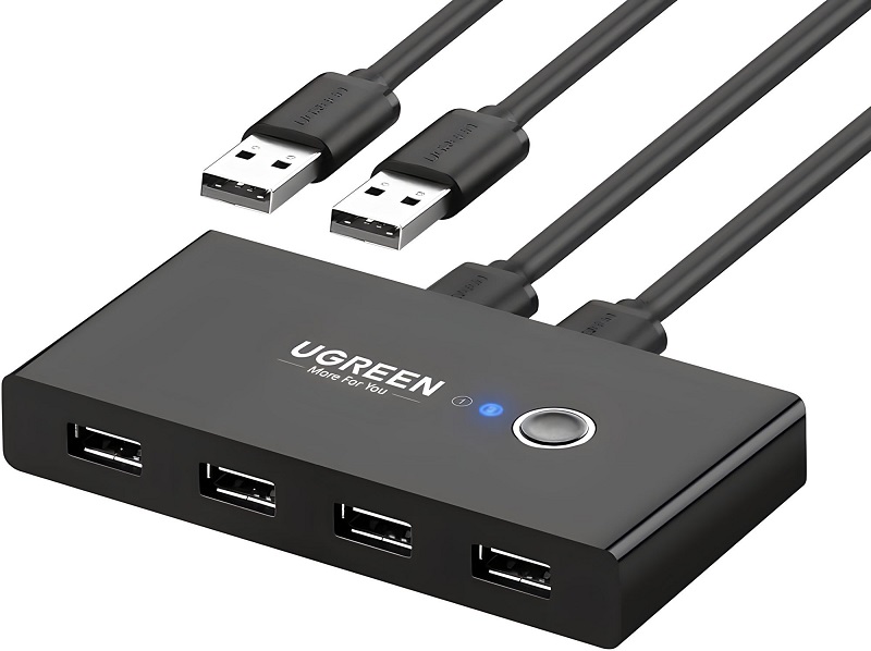 Ugreen 30767 bộ chia sẻ máy in USB 2.0 từ 4 thiết bị vào 2 máy tính cao cấp