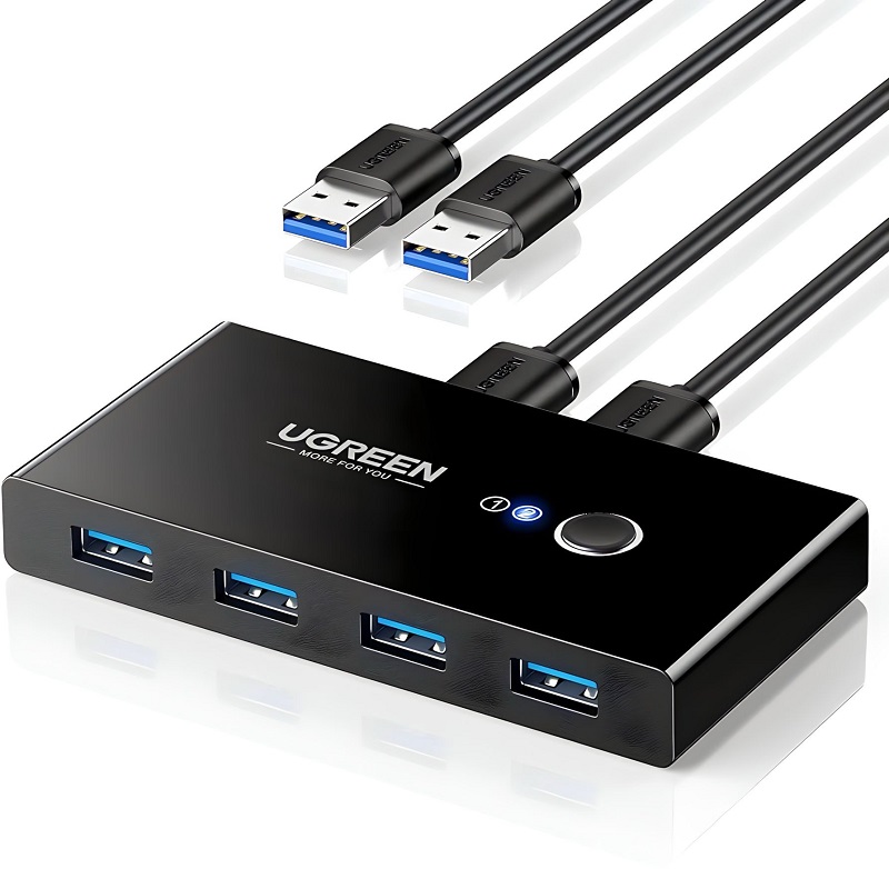 Ugreen 30768 bộ chia sẻ máy in USB 3.0 từ 4 thiết bị vào 2 máy tính cao cấp