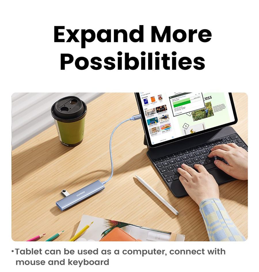 Ugreen 35580 Hub Revodok USB Type-C 5 trong 1 ra HDMI 4K@30Hz, USB 3.0, Sạc PD 100W cao cấp