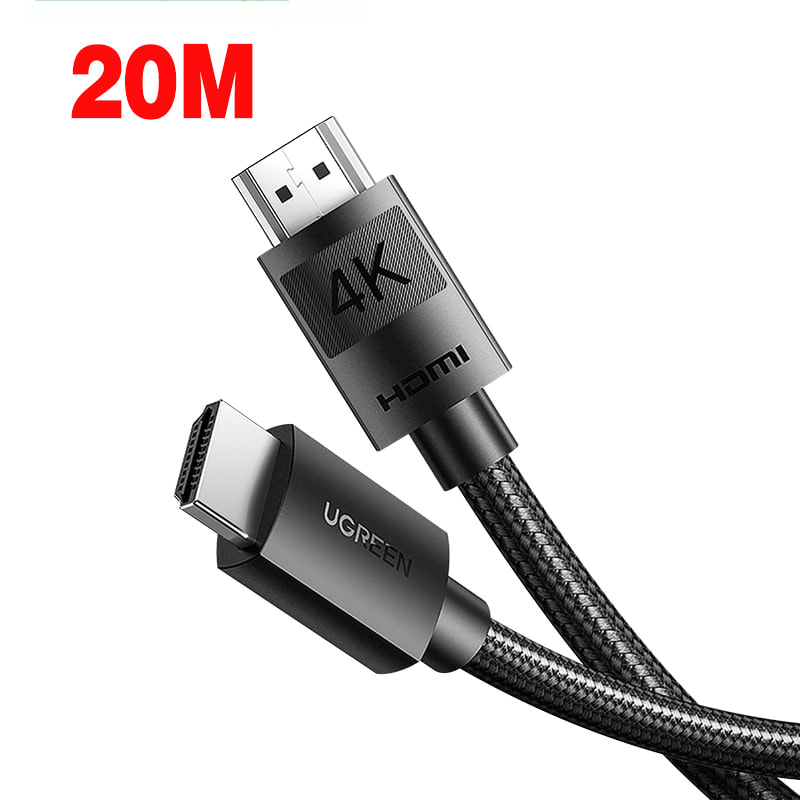 UGREEN - 40106, Dây Cáp HDMI 1.4 dài 20M bọc nylon 4K@30hz có IC khuếch đại