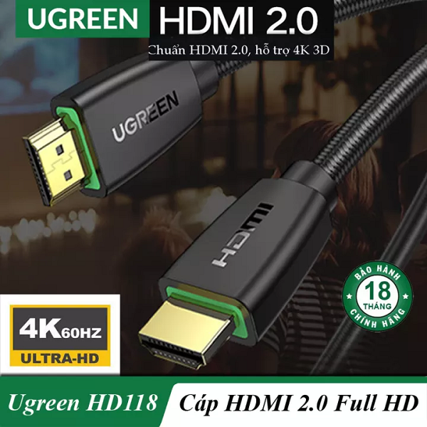 Ugreen 40416 Dây, Cáp HDMI 2.0 dài 15m chính hãng 