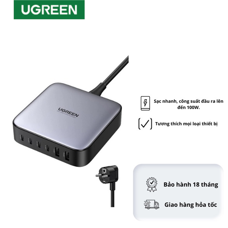 Ugreen 40914 Sạc Để Bàn UGREEN Nexode GaN 200W US cao cấp