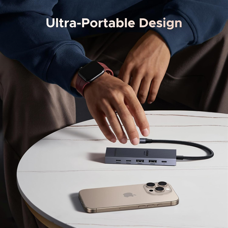 UGREEN 45363 Revodok Pro Bộ chia 6in1 USB-C sang HDMI 4K 60Hz, PP 100W, 2 USB-A và 2 USB-C 10Gbps