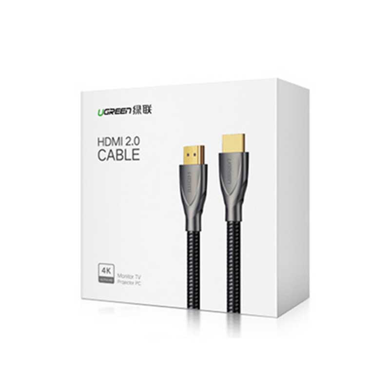 Ugreen 50106 Cáp hợp kim kẽm sợi carbon UGREEN HDMI 2.0 4K dài 1m (Xám) cao cấp