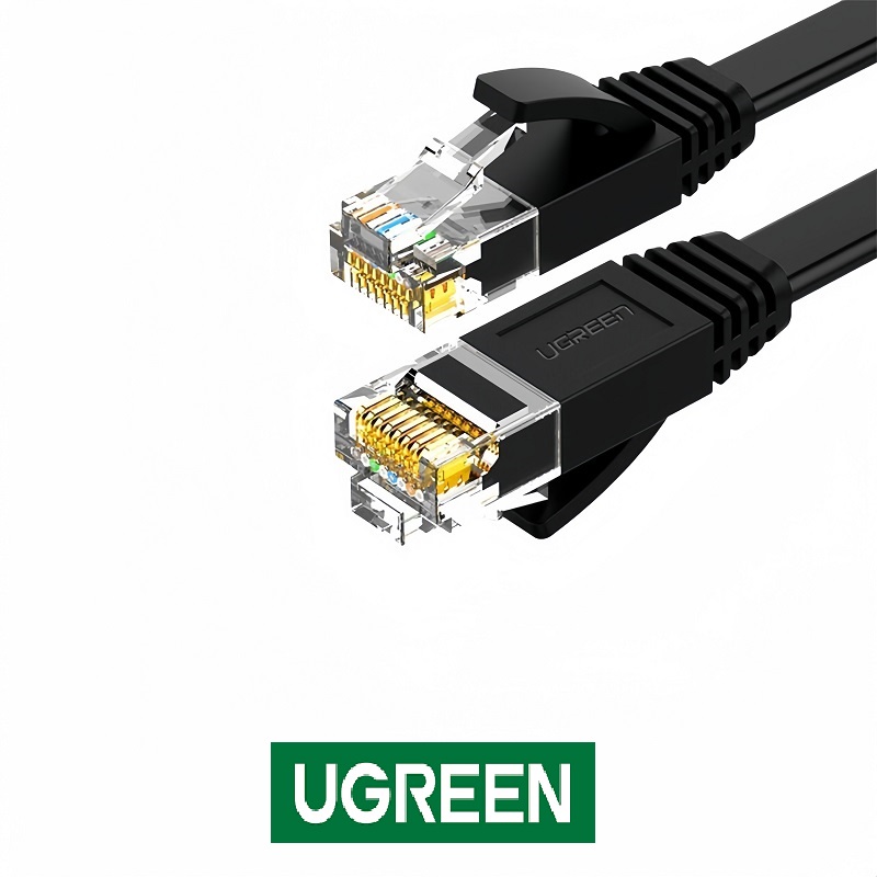 Ugreen 50175 cáp mạng dẹt đúc sẵn Cat6 dài 3M màu đen chính hãng