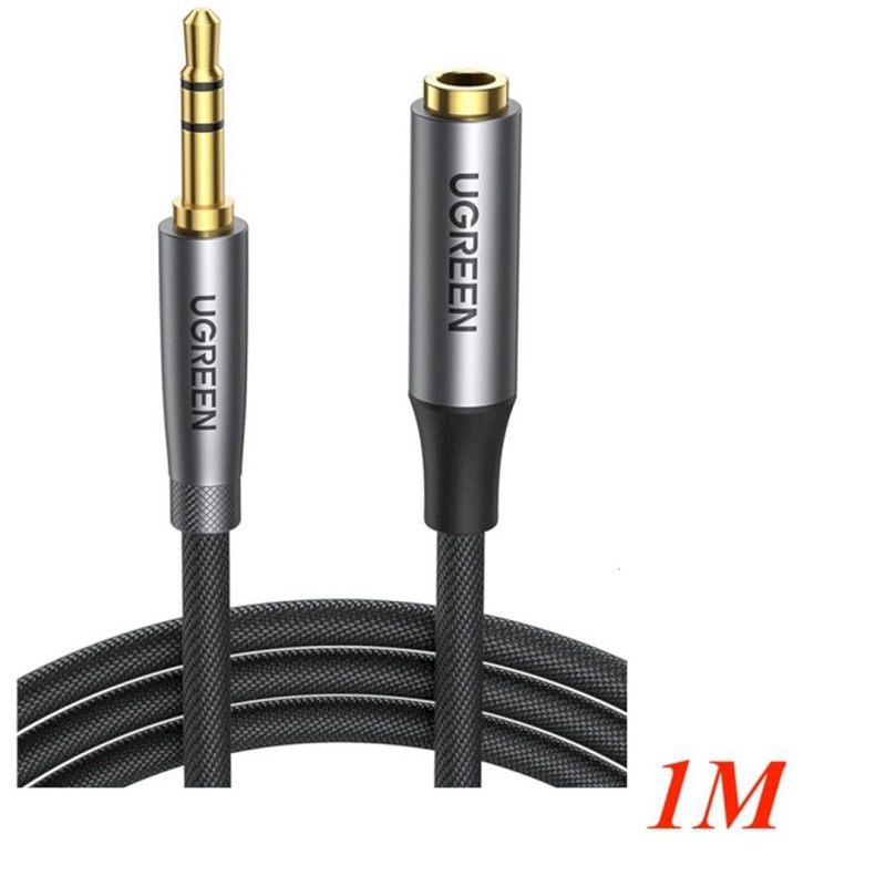 Ugreen 50238 cáp audio nối dài 3.5mm dài 1M 3 khấc đầu nối mạ vàng 24K cao cấp(màu đen)