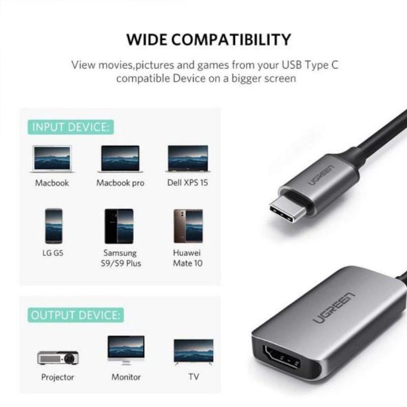 UGREEN 50314 Cáp USB-C to HDMI 2.0 4K@60Hz Cao Cấp