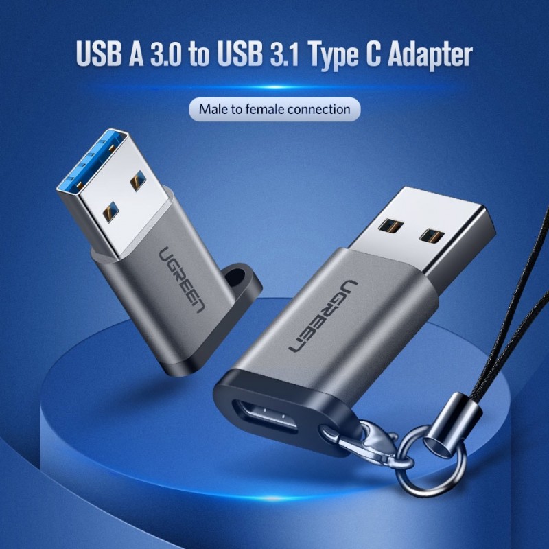 ugreen 50533 bộ chuyển đổi USB 3.0-A sang USB-C M/Fmàu xám