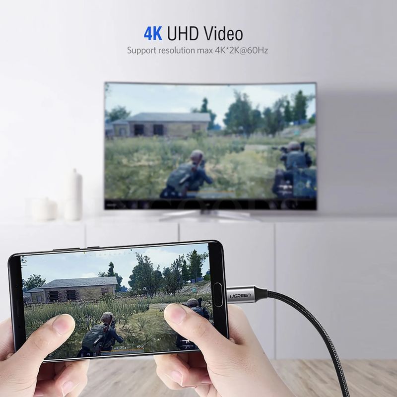 UGREEN 50570 Cáp USB Type-C to HDMI hỗ trợ 4K@60Hz dài 1,5m chính hãng