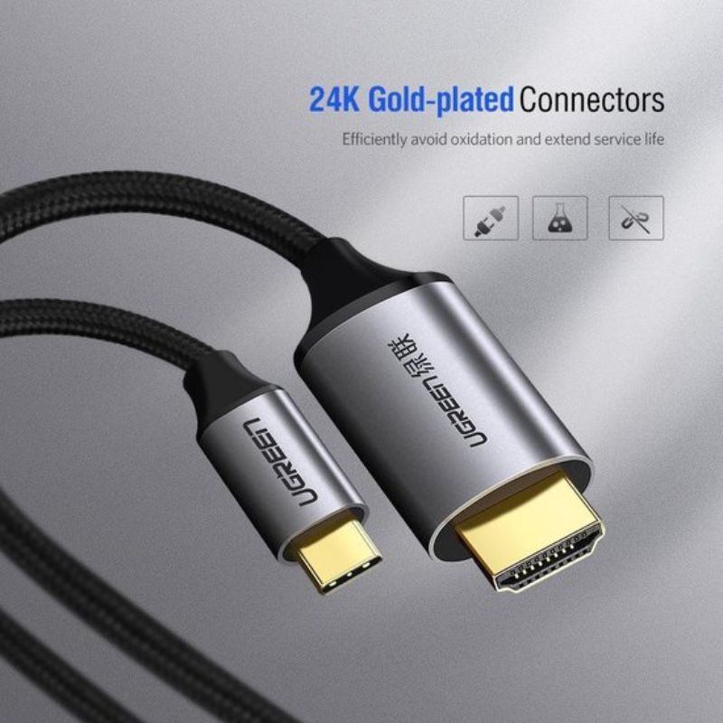 UGREEN 50571 Cáp USB Type-C to HDMI hỗ trợ 4K@60Hz dài 1,5m chính hãng