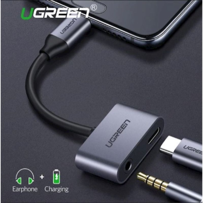 UGREEN 50596 Cáp chuyển đổi USB type-C to 3,5mm hỗ trợ cổng sạc USB-C chính hãng