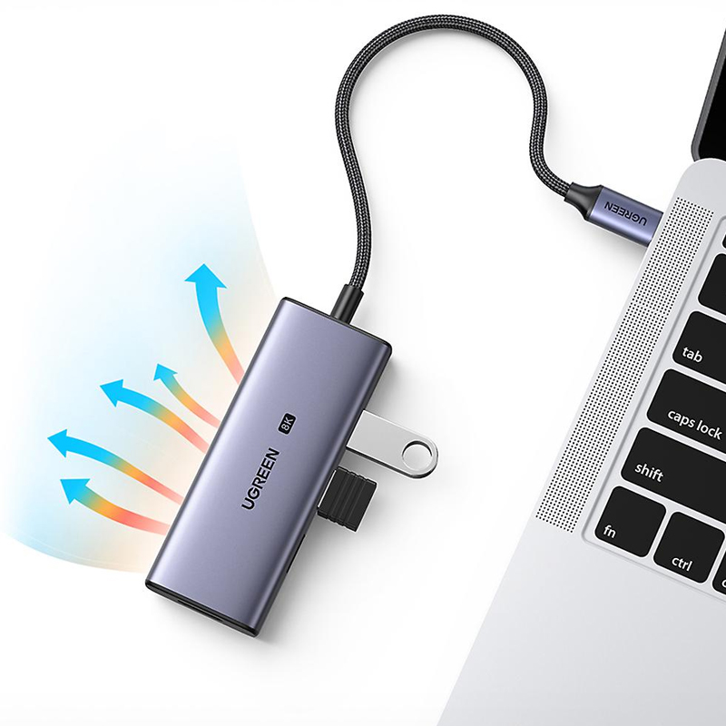 Ugreen 50629 Bộ chuyển đổi USB-C sang HDMI+3*USB 3.0 A 8K30Hz