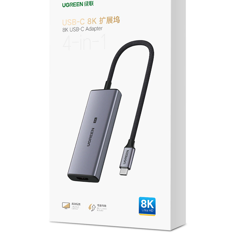 Ugreen 50629 Bộ chuyển đổi USB-C sang HDMI+3*USB 3.0 A 8K30Hz