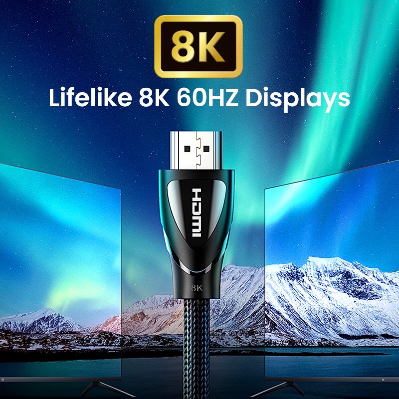 Ugreen 50731 Cáp HDMI 2.1 8M độ phân giải 8K@60Hz Cao Cấp (Sợi Cotton)