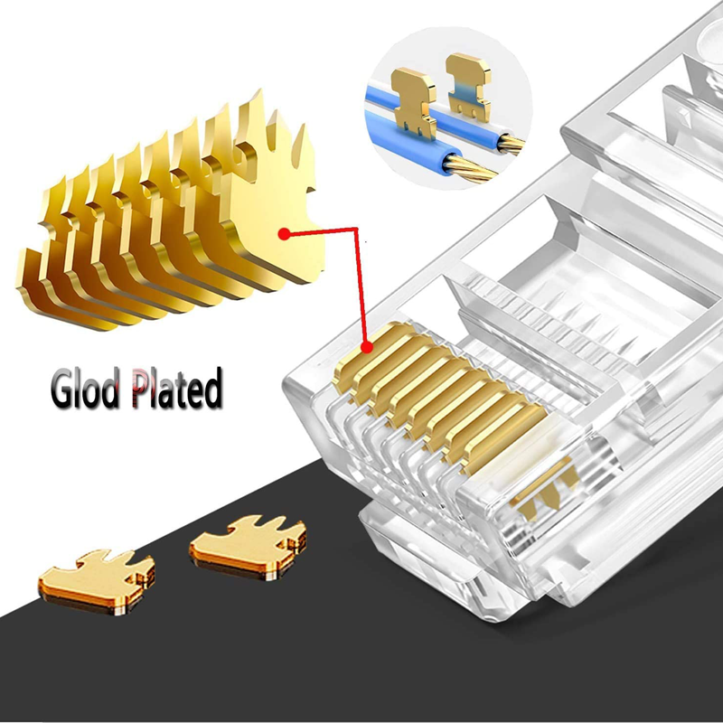 Ugreen 50961, Đầu bấm mạng RJ45 Cat6 Cao Cấp (Túi 10 cái)