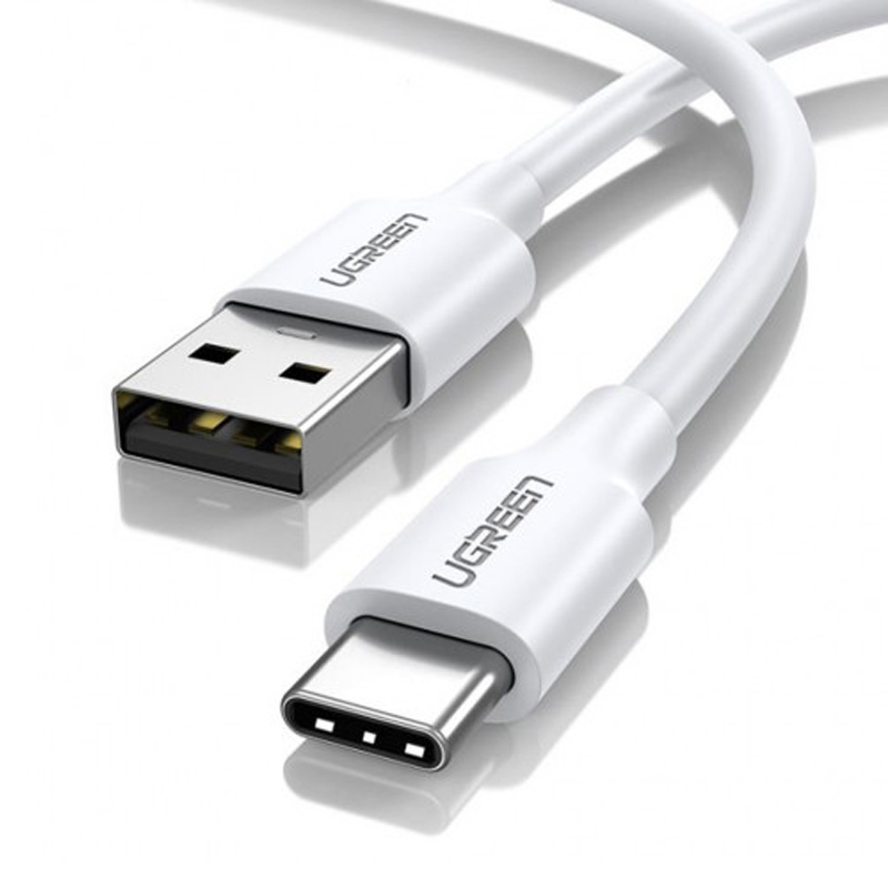 Ugreen 60119 Cáp UGREEN USB-A 2.0 to USB-C Mạ Niken 0.25m (Trắng) cao cấp