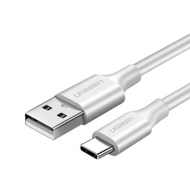 Ugreen 60120  Cáp UGREEN USB-A 2.0 to USB-C Mạ Niken 0.5m (Trắng) cao cấp