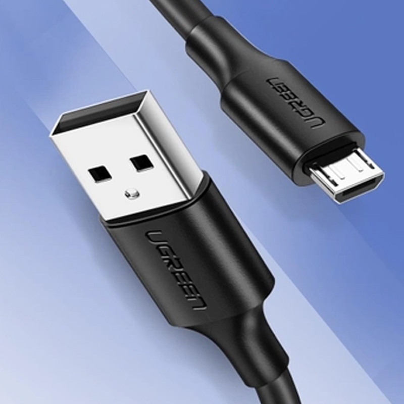 Ugreen 60138  Cáp UGREEN USB 2.0 A to Micro USB Mạ Niken 2m (Đen) chính hãng