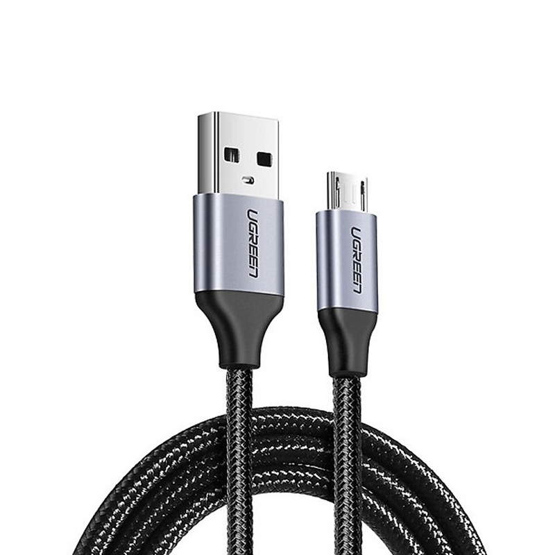 Ugreen 60146  Cáp Micro USB 2.0 US290 Kim loại 1M/Đen chính hãng
