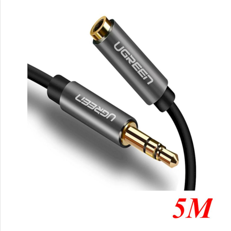 Ugreen 60311 cáp audio nối dài 3.5mm dài 5M dây cáp dạng dù bện(màu đen)