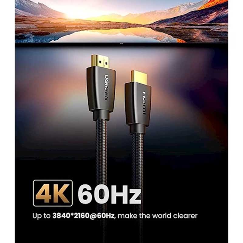 Ugreen 60363 Cáp HDMI UGREEN M/M bọc dù dài 20m (Đen) 4K@60Hz chính hãng