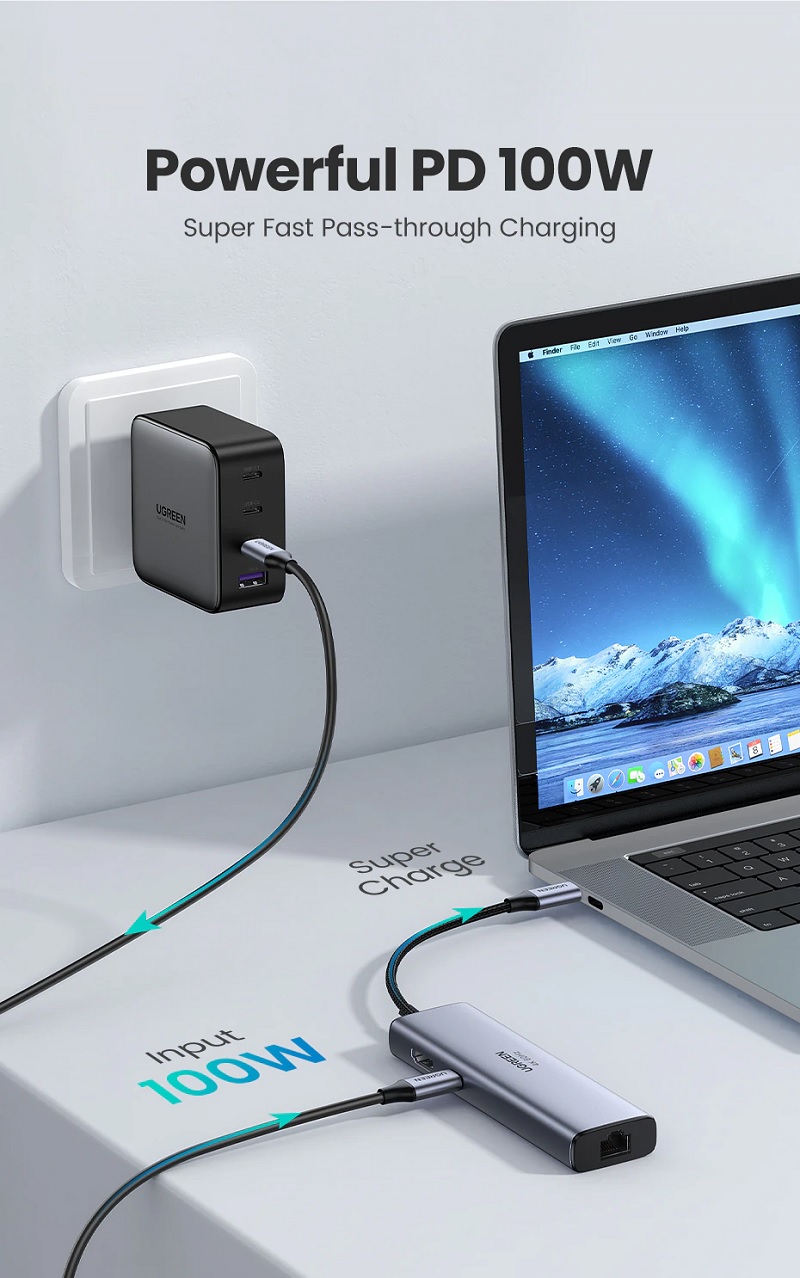 Ugreen 60515 - Bộ chuyển đổi đa năng USB typeC 7 in 1
