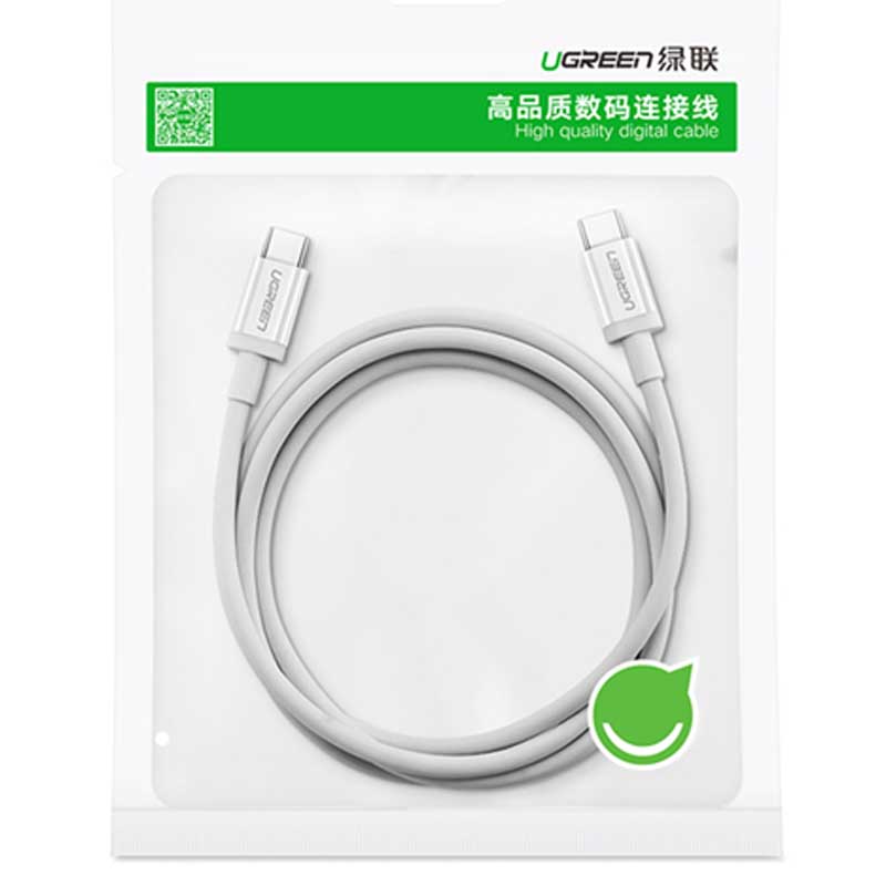 Ugreen 60517 Cáp UGREEN USB-C M/M Vỏ ABS 0.5m (Trắng) cao cấp