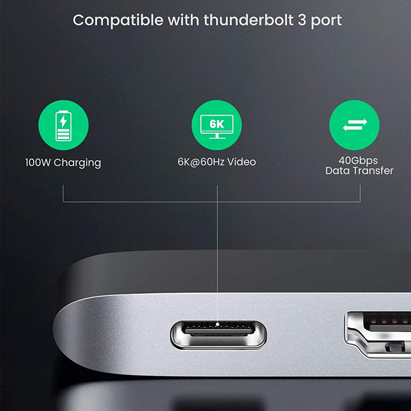 Ugreen 60559 Bộ chuyển đổi đa năng UGREEN USB-C (Xám không gian)