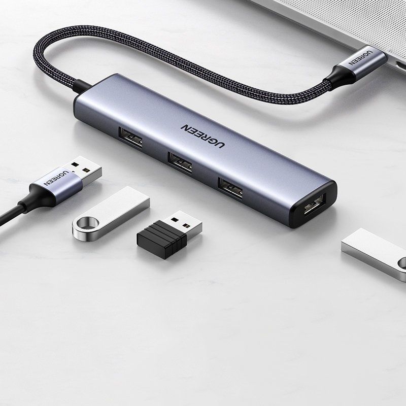 UGREEN 70336 Bộ chia USB Type-C ra 4 cổng USB 3.0 có hỗ trợ nguồn