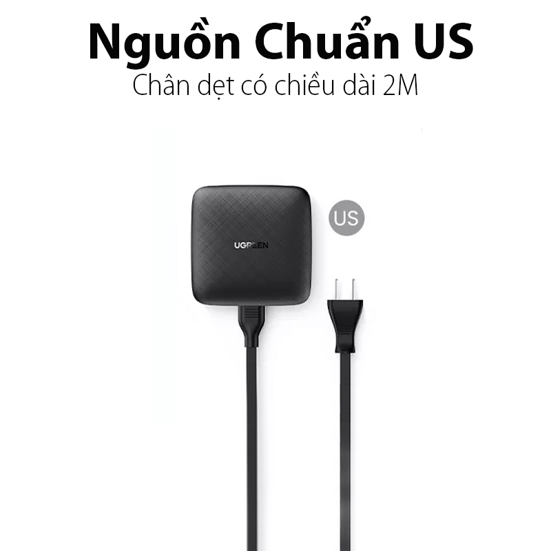 Ugreen 70869  Sạc Nhanh Máy Tính Để Bàn 4 Cổng USB UGREEN 100W US chính hãng