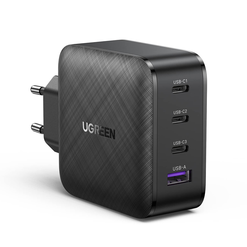 Ugreen 70870  Bộ Sạc Nhanh Máy Tính Để Bàn 4 Cổng USB UGREEN 100W EU cao cấp