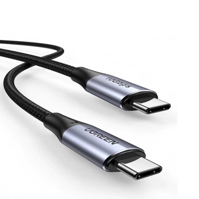 Ugreen 80150 Cáp bện UGREEN USB-C 3.1 M/M Gen2 5A 1m (Đen) cao cấp