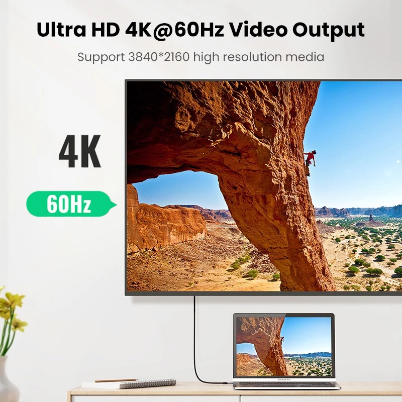 Ugreen 80150 Cáp bện UGREEN USB-C 3.2 M/M Gen2 5A 1m (Đen) truyền hình ảnh 4K