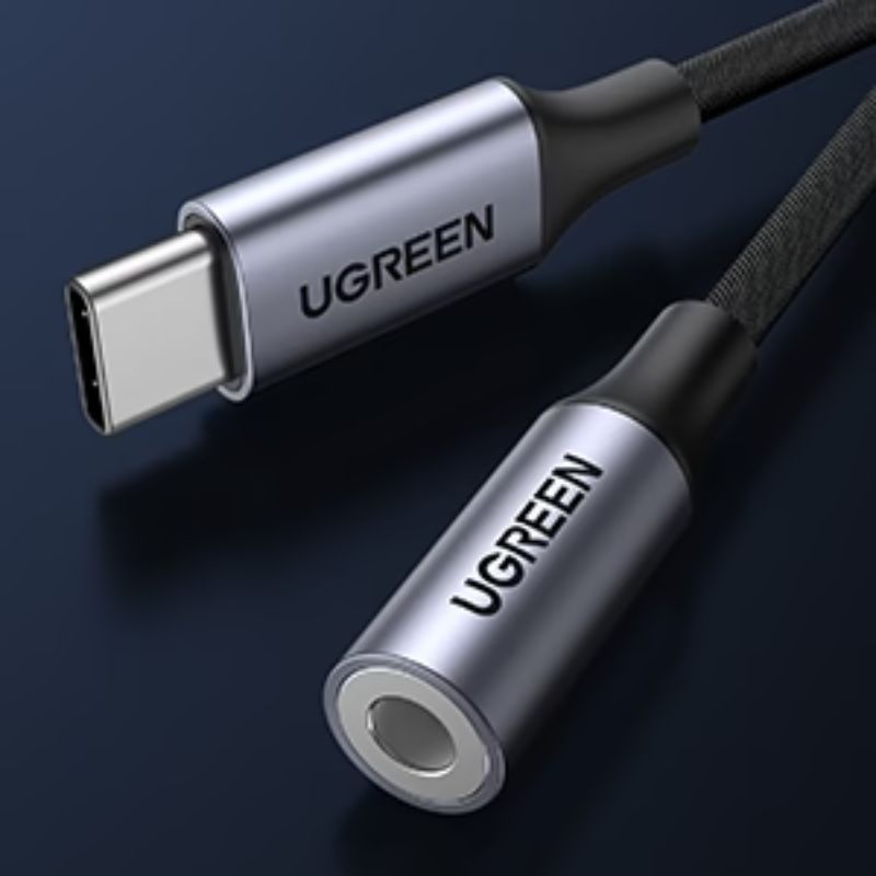 UGREEN 80154 Cáp chuyển đổi âm thanh USB Type-C ra 3.5mm có chip DAC