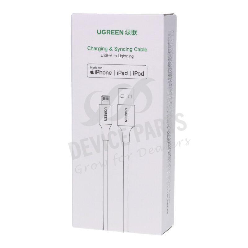 Ugreen 80312 Cáp UGREEN USB-A Male to Lightning Male Mạ Niken Vỏ ABS 0.25m (Trắng)