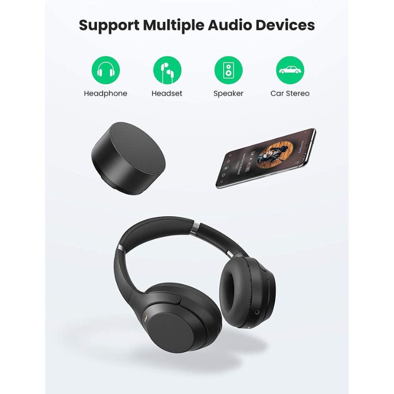 UGREEN 80384 Jack chuyển USB type C bẻ góc 90 độ ra 3.5mm Headphone Audio