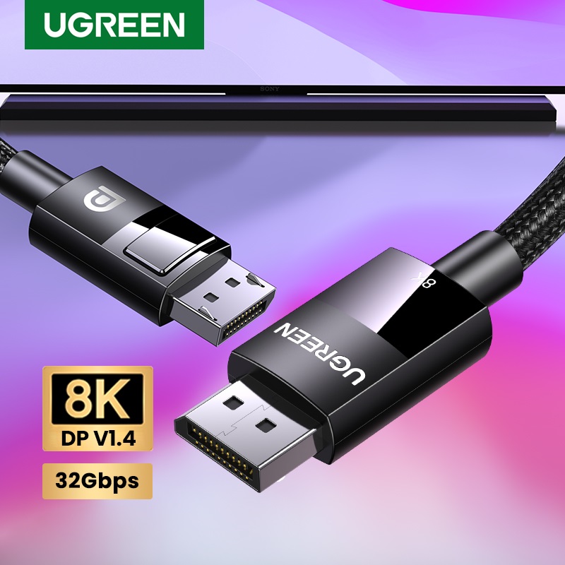 Ugreen 80390 Cáp Displayport 1.4 dài 1m hỗ trợ 8K@60Hz