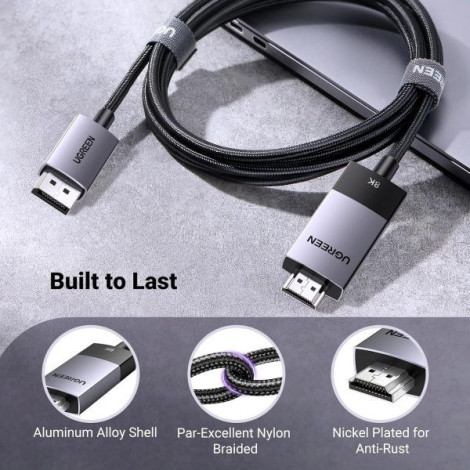 UGREEN 80397 DisplayPort to HDMI 8K Cable 2m  chính hãng
