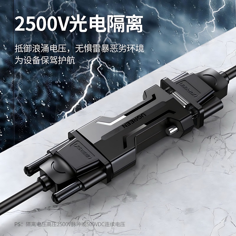 Ugreen 80734 bộ mở rộng cổng nối tiếp RS232 cách ly quang điện thụ động cao cấp