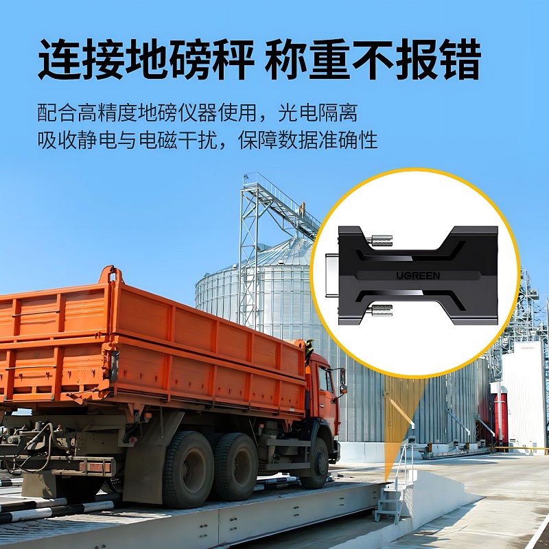 Ugreen 80734 bộ mở rộng cổng nối tiếp RS232 cách ly quang điện thụ động cao cấp