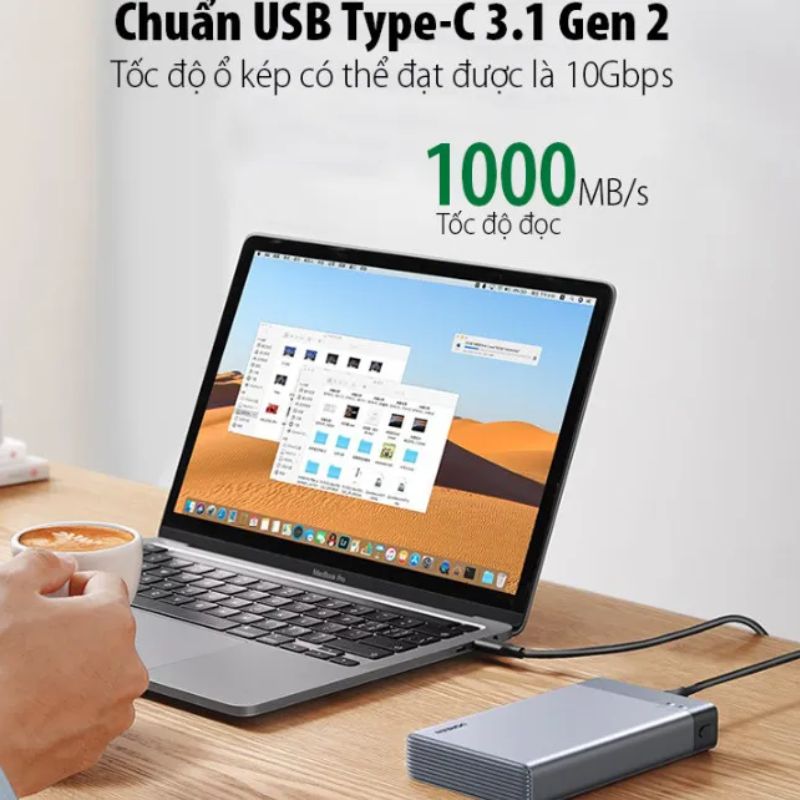 UGREEN 80857 Box đọc ổ cứng 2.5 Dual Ugreen 80857 USB Type-C 3.1 Gen 2 6TB