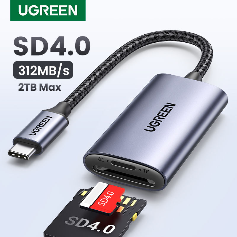 Ugreen 80888,Đầu đọc thẻ SD/TF chuẩn USB Type C Chính hãng Cao Cấp