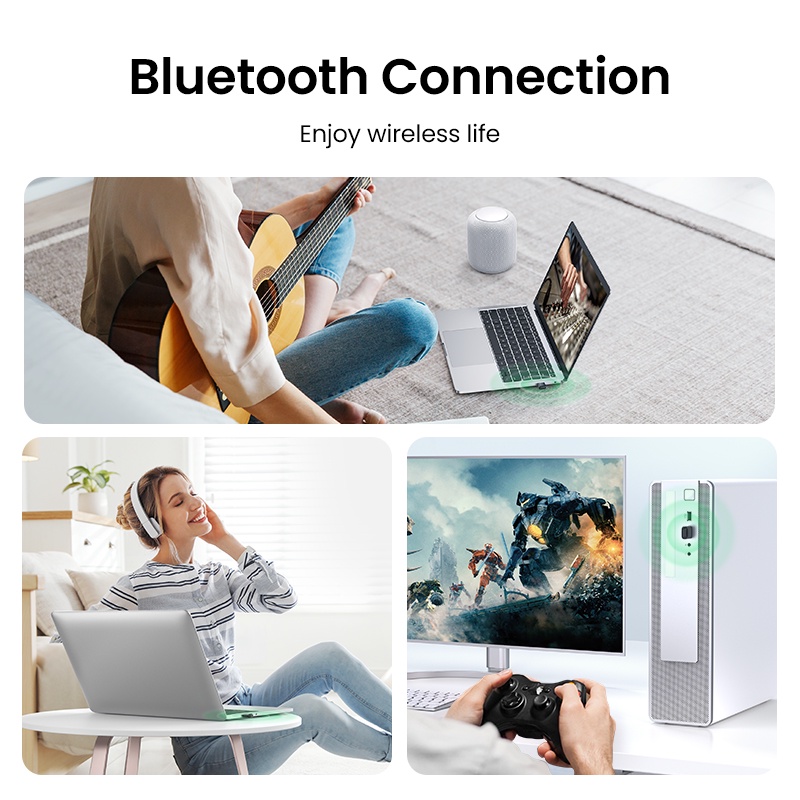 Ugreen 90225 Thiết bị USB Bluetooth 5.3 Dongle cho PC cao cấp