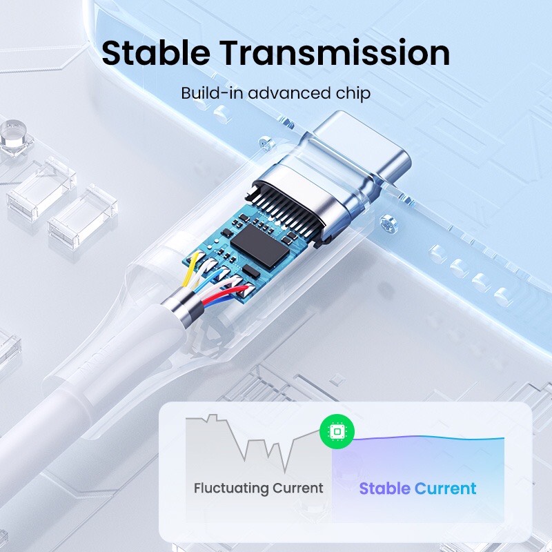 Ugreen 90440 Cáp sạc, dữ liệu USB Type-C sang Type-C dài 2M bọc dù hỗ trợ PD 240W cao cấp