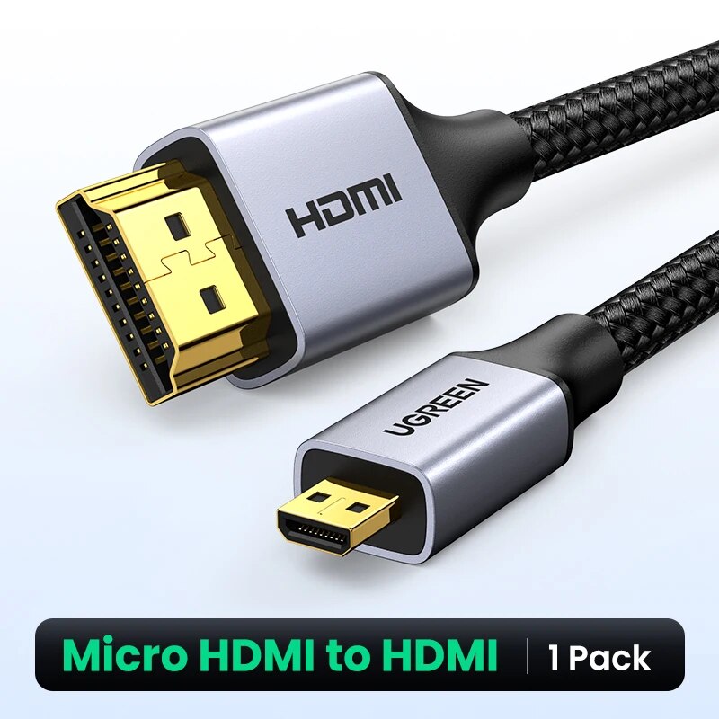 Ugreen 90512, Cáp chuyển Micro HDMI sang HDMI dài 1m hỗ trợ 4K Chính Hãng