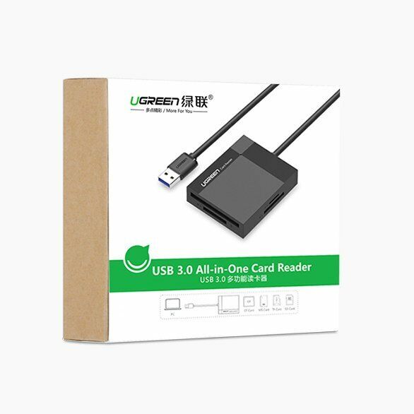 Ugreen 90512, Đầu đọc thẻ USB 3.0 dài 0.5M hỗ trợ SD/TF/MS/CF Cao cấp