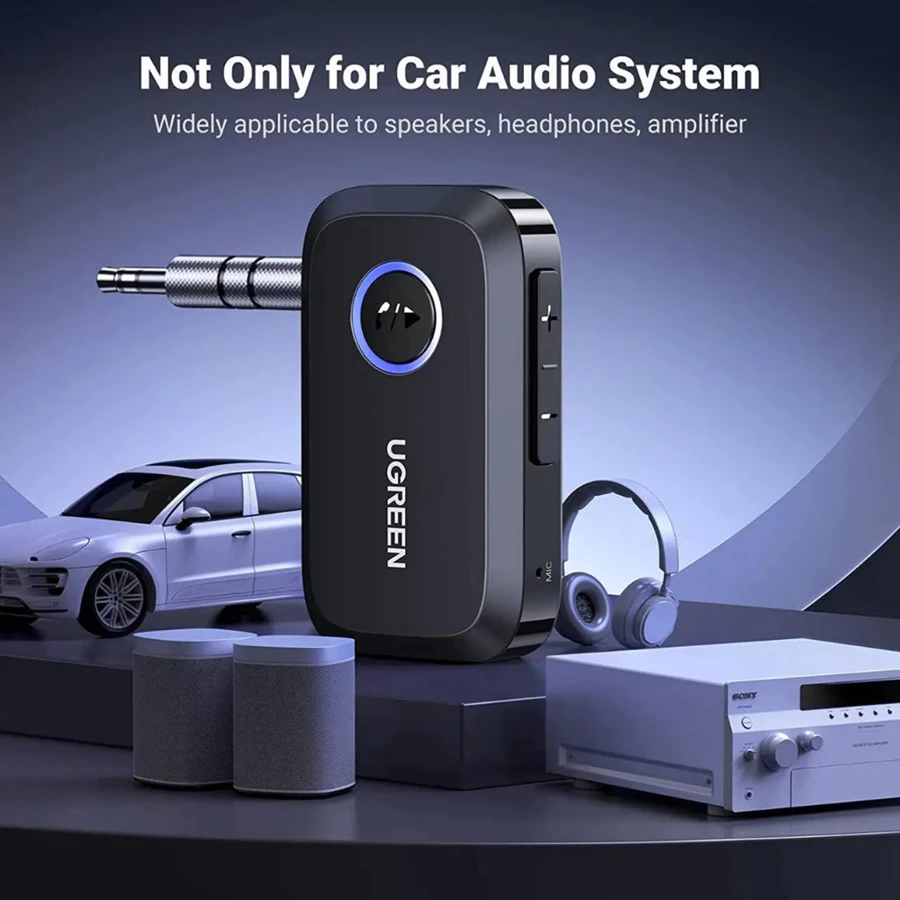 Ugreen 90748 Thiết Bị Nhận Âm Thanh Bluetooth 5.3, khoảng cách 15m, kết nối cùng lúc 2 điện thoại
