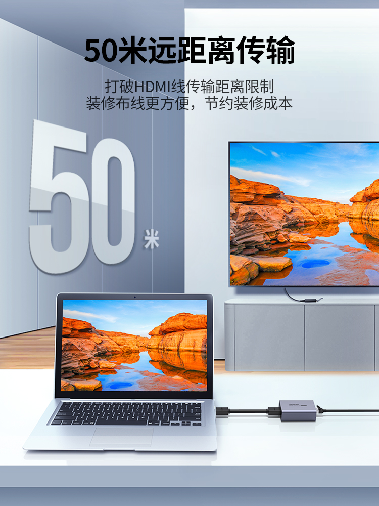 Ugreen 90811EU, Bộ Chuyển HDMI Qua Cáp Mạng 50M Hỗ Trợ FullHD 1080P@60Hz Cao Cấp